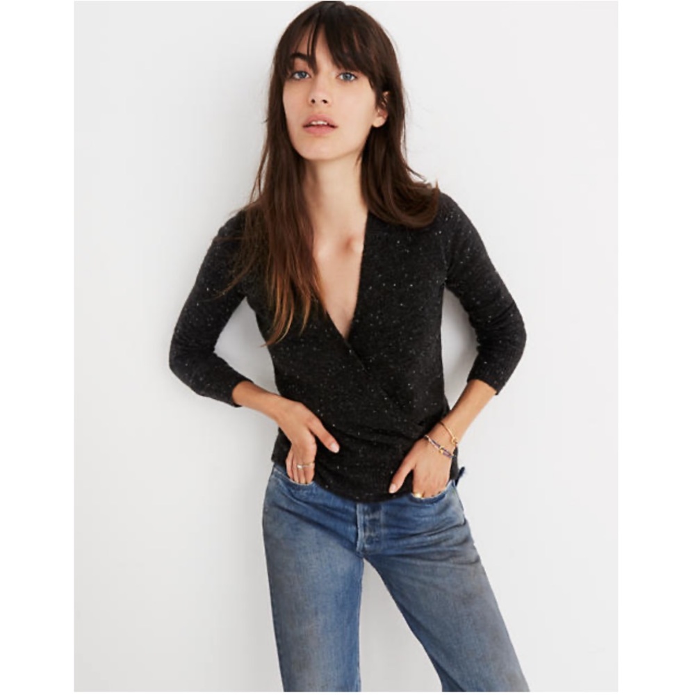 Madewell Donegal Wrap Sweater in Coziest Yarn